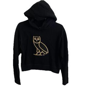 OVO Black Hoodie with Gold Owl Logo